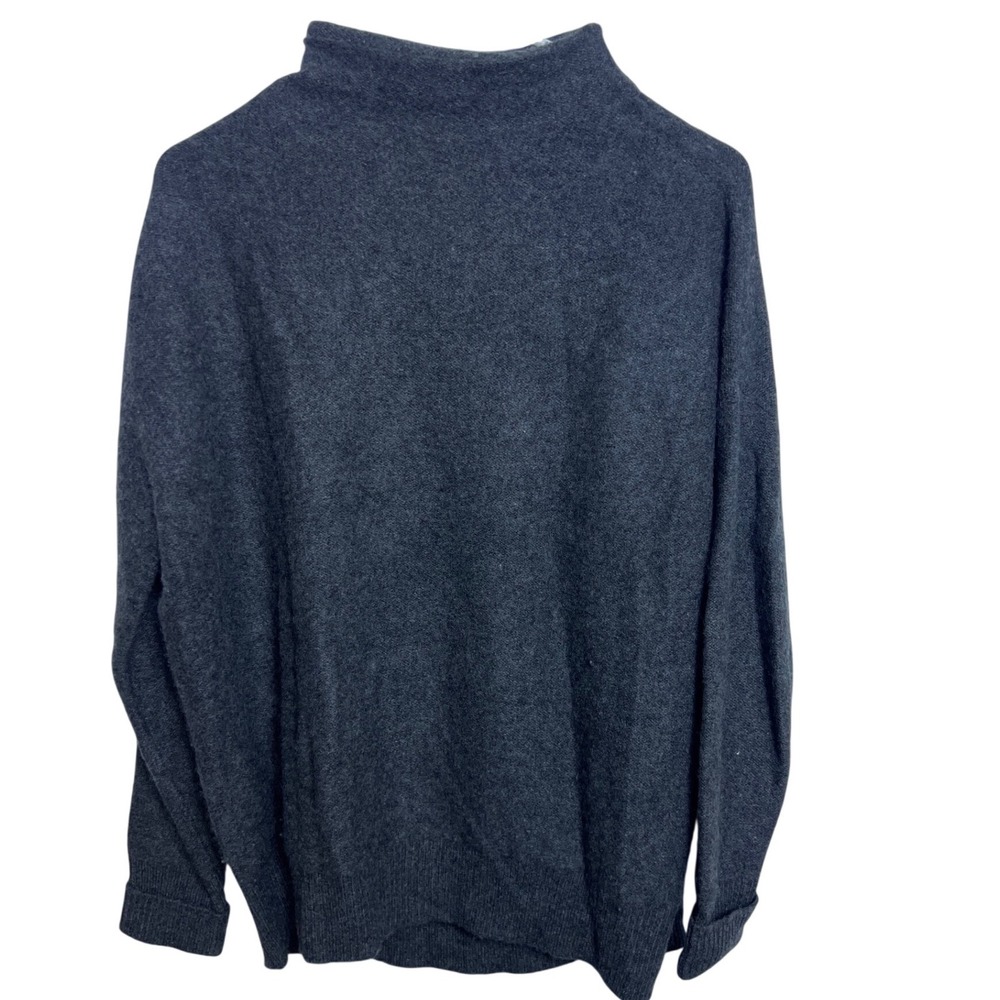 Magaschoni‎ Cashmere Gray Mock Neck Sweater Womens S 100% Cashmere Charcoal